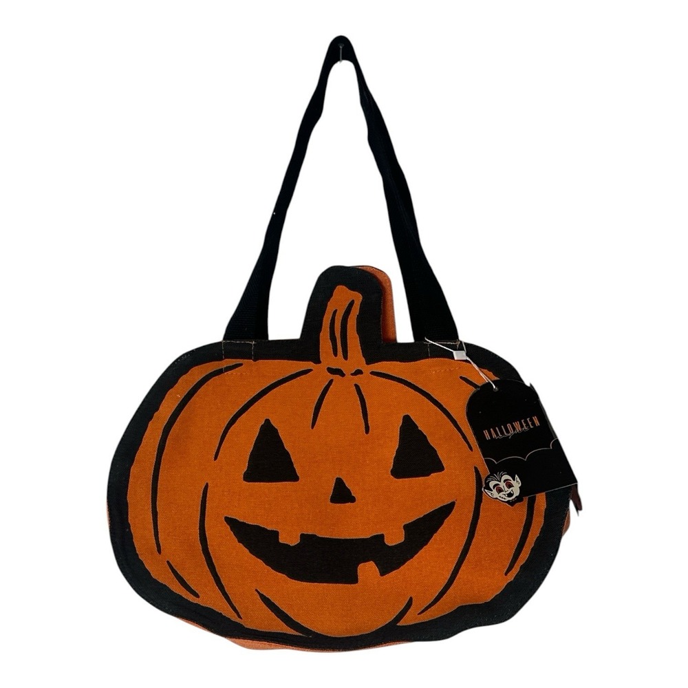 New Halloween Night Tote Bag Pumpkin Canvas 100% Cotton Spooky